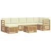 vidaXL Ensemble de canap&eacute;s d'ext&eacute;rieur 8 pc Blanc et cr&egrave;me Polyester
