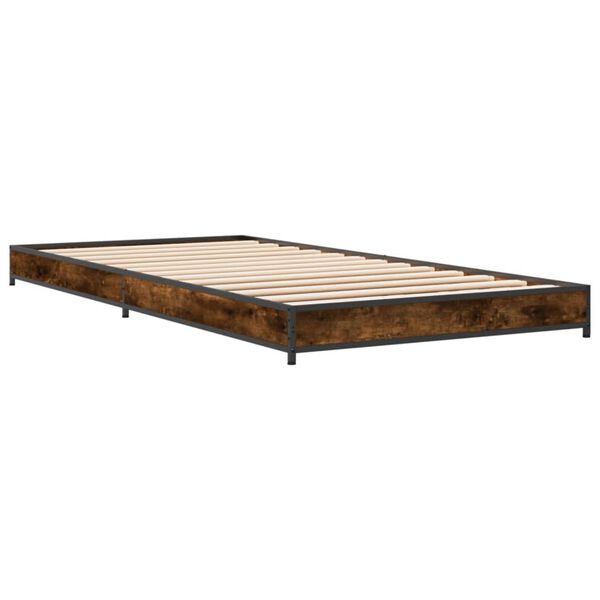 vidaXL Cadre de lit sans matelas chêne fumé 100x200 cm