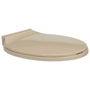 vidaXL Si&egrave;ge de toilette &agrave; fermeture en douceur Beige Ovale