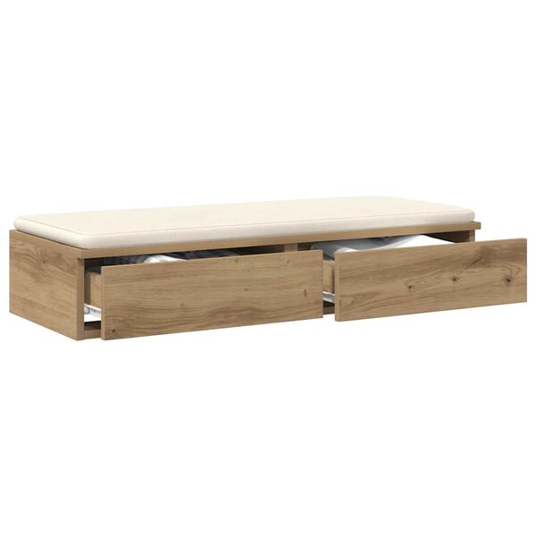 vidaXL Tiroirs de lit avec tiroir Ch&ecirc;ne artisanal 90 x 36,5 x 16,5 cm