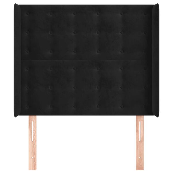 vidaXL T&ecirc;te de lit avec oreilles Noir 103x16x118/128 cm Velours