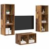 vidaXL Ensemble meuble TV Montage mural Bois Ancien 37 x 37 x 107 cm