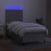 vidaXL Sommier &agrave; lattes de lit et matelas et LED Gris clair 100x200 cm
