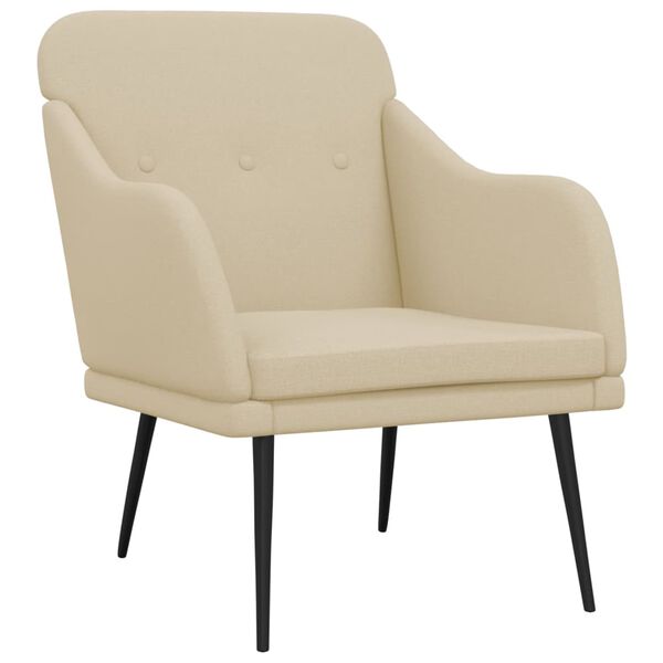 vidaXL Fauteuil Cr&egrave;me 63x76x80 cm Tissu
