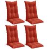 vidaXL Coussins de chaise &agrave; dossier haut lot de 4 rouge m&eacute;lang&eacute; tissu