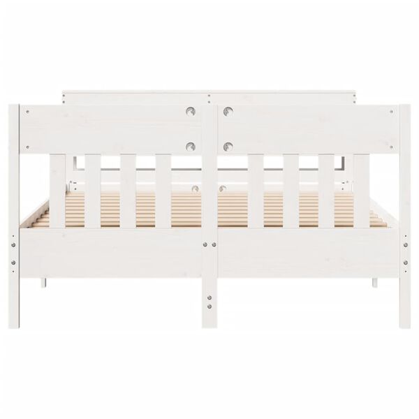 vidaXL Cadre de lit sans matelas blanc 120x190 cm bois de pin massif