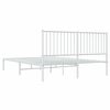 vidaXL Cadre de lit m&eacute;tal sans matelas et t&ecirc;te de lit blanc 160x200 cm