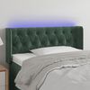 vidaXL T&ecirc;te de lit &agrave; LED Vert fonc&eacute; 93x16x78/88 cm Velours