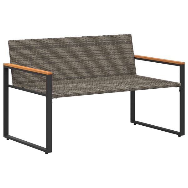 vidaXL banc avec coussin Gris et Gris fonc&eacute; 115 x 65 x 72 cm Rotin