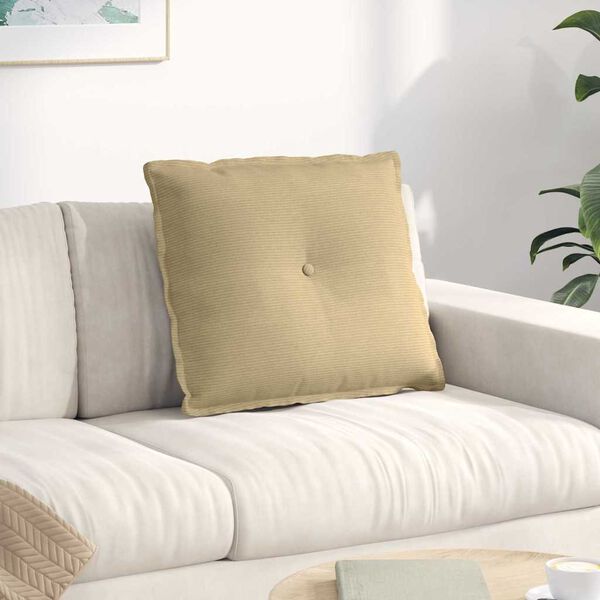 vidaXL Coussin de Dos Vert gris 60 x 50 cm Tissu en velours c&ocirc;tel&eacute;