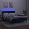 vidaXL Sommier &agrave; lattes de lit avec matelas LED Bleu fonc&eacute; 140x200 cm