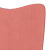 vidaXL Chaise de relaxation avec tabouret Rose Velours