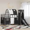 vidaXL Lit mezzanine pour enfants Noir 107 x 200 cm M&eacute;tал