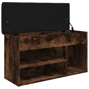 vidaXL Banc &agrave; chaussures ch&ecirc;ne fum&eacute; 82x32x45,5 cm bois d'ing&eacute;nierie