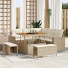 vidaXL Ensemble de canap&eacute; de jardin 8 pcs Beige polyrotin