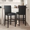 vidaXL Chaises de bar lot de 2 bois massif d'h&eacute;v&eacute;a et similicuir