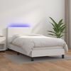 vidaXL Sommier &agrave; lattes de lit avec matelas et LED Blanc 90x200cm