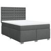 vidaXL Sommier &agrave; lattes de lit avec matelas Gris fonc&eacute; 160x200cm Tissu