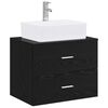 vidaXL Ensemble de mobilier de salle de bain Ch&ecirc;ne noir