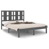 vidaXL Cadre de lit sans matelas gris 135x190 cm bois massif