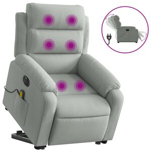 vidaXL Fauteuil inclinable de massage &eacute;lectrique gris clair velours