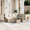 vidaXL Salon de jardin avec coussins 8 pcs beige r&eacute;sine tress&eacute;e