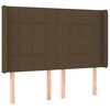vidaXL T&ecirc;te de lit &agrave; LED Marron fonc&eacute; 147x16x118/128 cm Tissu