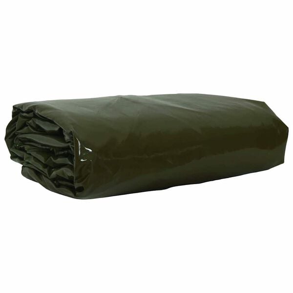 vidaXL B&acirc;che 650g / m&sup2; Vert olive 3 x 4 m Toile avec rev&ecirc;tement en PVC