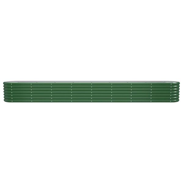vidaXL Lit sur&eacute;lev&eacute; de jardin Acier galvanis&eacute; 332x40x36 cm Vert