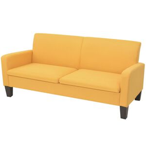 vidaXL Canap&eacute; &agrave; 3 places 180 x 65 x 76 cm Jaune