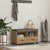 vidaXL Banc d'entr&eacute;e avec coussin Ch&ecirc;ne artisanal 80 x 38 x 46 cm