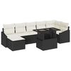vidaXL Ensemble de canap&eacute; de jardin 8 pc Noir et Cr&egrave;me