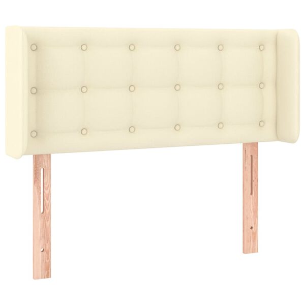 vidaXL T&ecirc;te de lit avec oreilles Cr&egrave;me 93x16x78/88 cm Similicuir