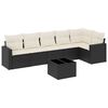 vidaXL Salon de jardin 7 pcs avec coussins noir r&eacute;sine tress&eacute;e