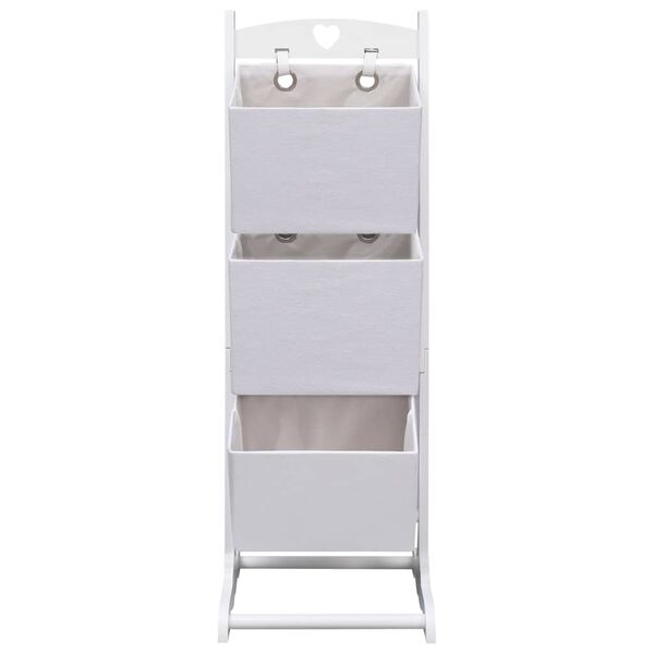 vidaXL Support &agrave; panier 3 niveaux Blanc 35x35x102 cm Bois