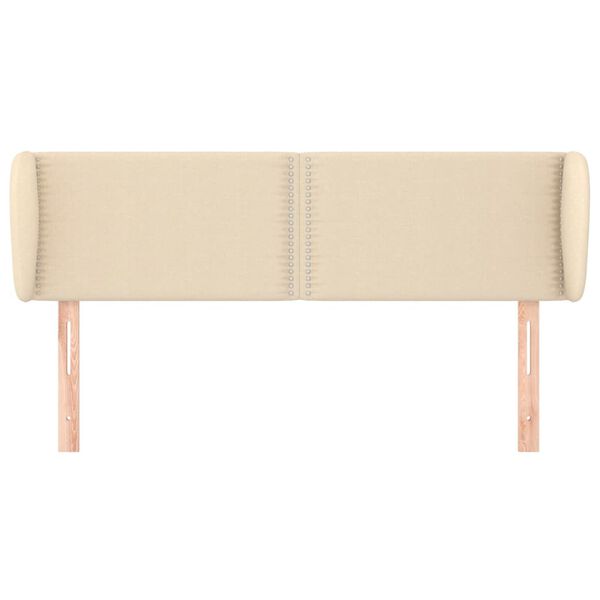 vidaXL T&ecirc;te de lit avec oreilles Cr&egrave;me 147x23x78/88 cm Tissu
