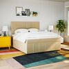 vidaXL Sommier &agrave; lattes de lit avec matelas Cr&egrave;me 180x200 cm Tissu