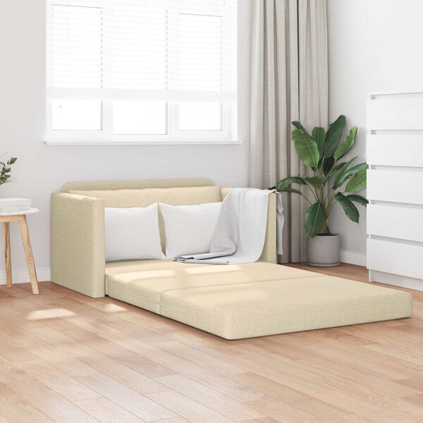 vidaXL Canap&eacute;-Lit 110cm Cr&egrave;me tissu