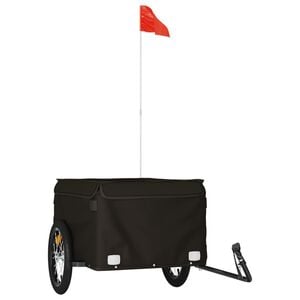 vidaXL Remorque de v&eacute;lo noir 45 kg fer