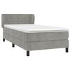 vidaXL Sommier &agrave; lattes de lit et matelas Gris clair 90x190 cm Velours