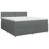 vidaXL Lit boxspring avec matelas Gris fonc&eacute; 140 x 190 cm Tissu