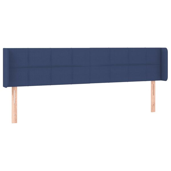 vidaXL T&ecirc;te de lit avec oreilles Bleu 203x16x78/88 cm Tissu