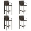 vidaXL Ensemble de bar d'extérieur 5 pcs accoudoir Poly rotin Marron
