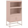 vidaXL Buffet haut rose 68,5x38,5x123,5 cm acier