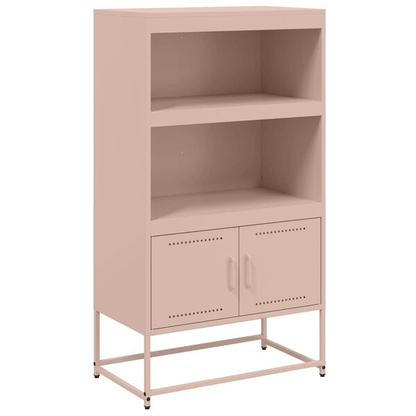 vidaXL Buffet haut rose 68,5x38,5x123,5 cm acier