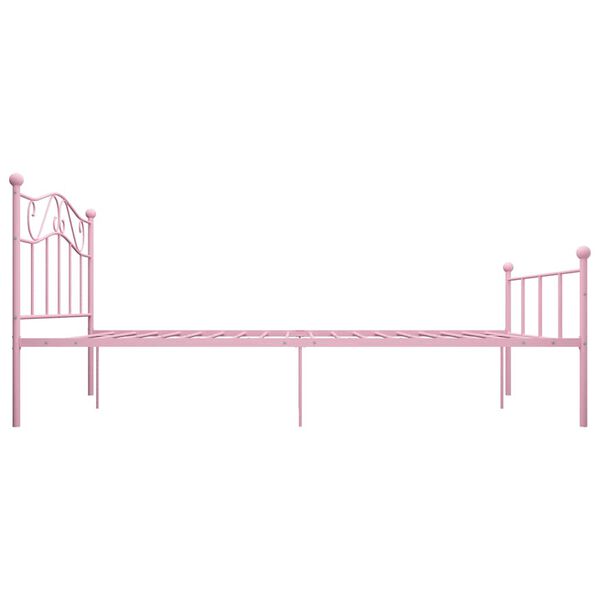 vidaXL Cadre de lit sans matelas rose m&eacute;tal 140x200 cm