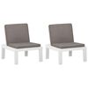 vidaXL Chaises de salon de jardin et coussins lot de 2 Plastique Blanc
