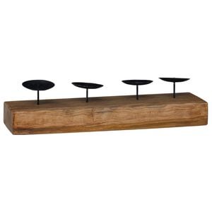 vidaXL Bougeoir Naturel 50 x 15 x 10 cm Teck massif