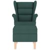 vidaXL Chaise à bascule avec repose-pied Vert foncé Tissu