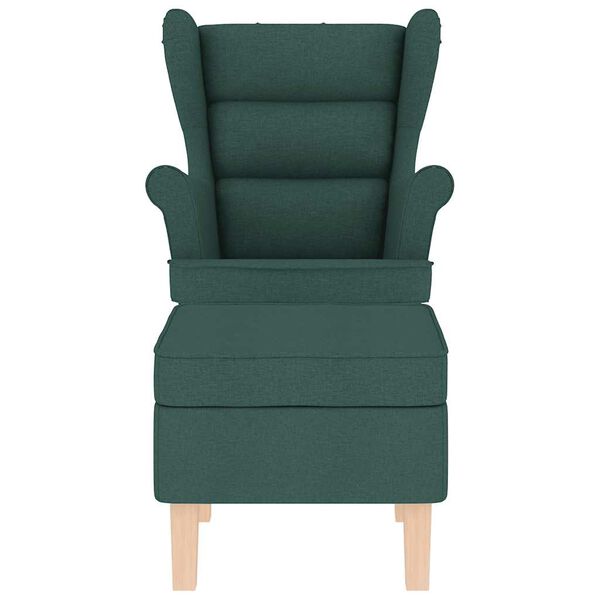vidaXL Chaise à bascule avec repose-pied Vert foncé Tissu